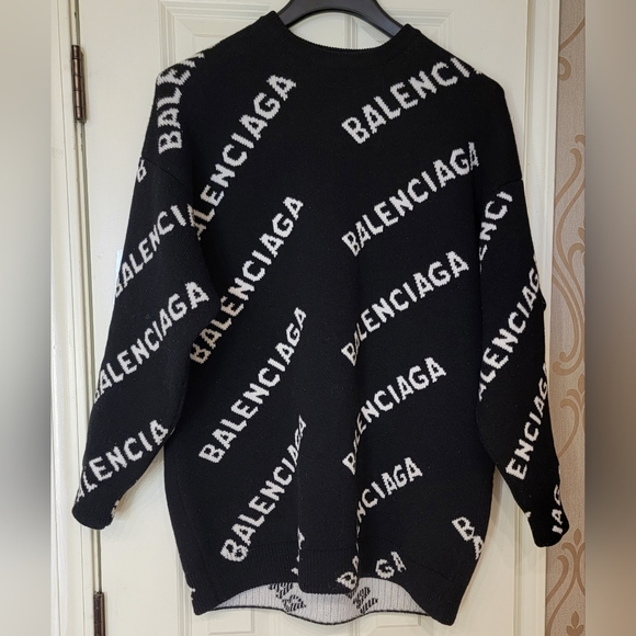 BALENCIAGA Logo intarsia wool sweater - Picture 8 of 9